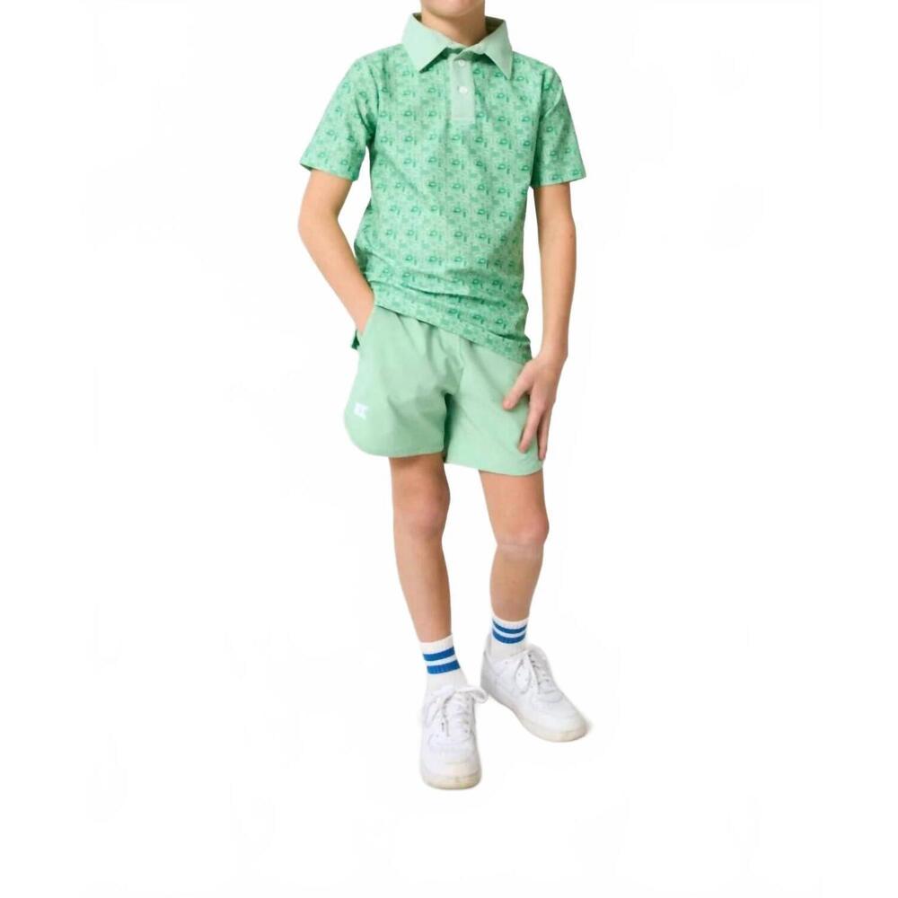 NEW COURTSIDE KIDS court and field polo shirt in green